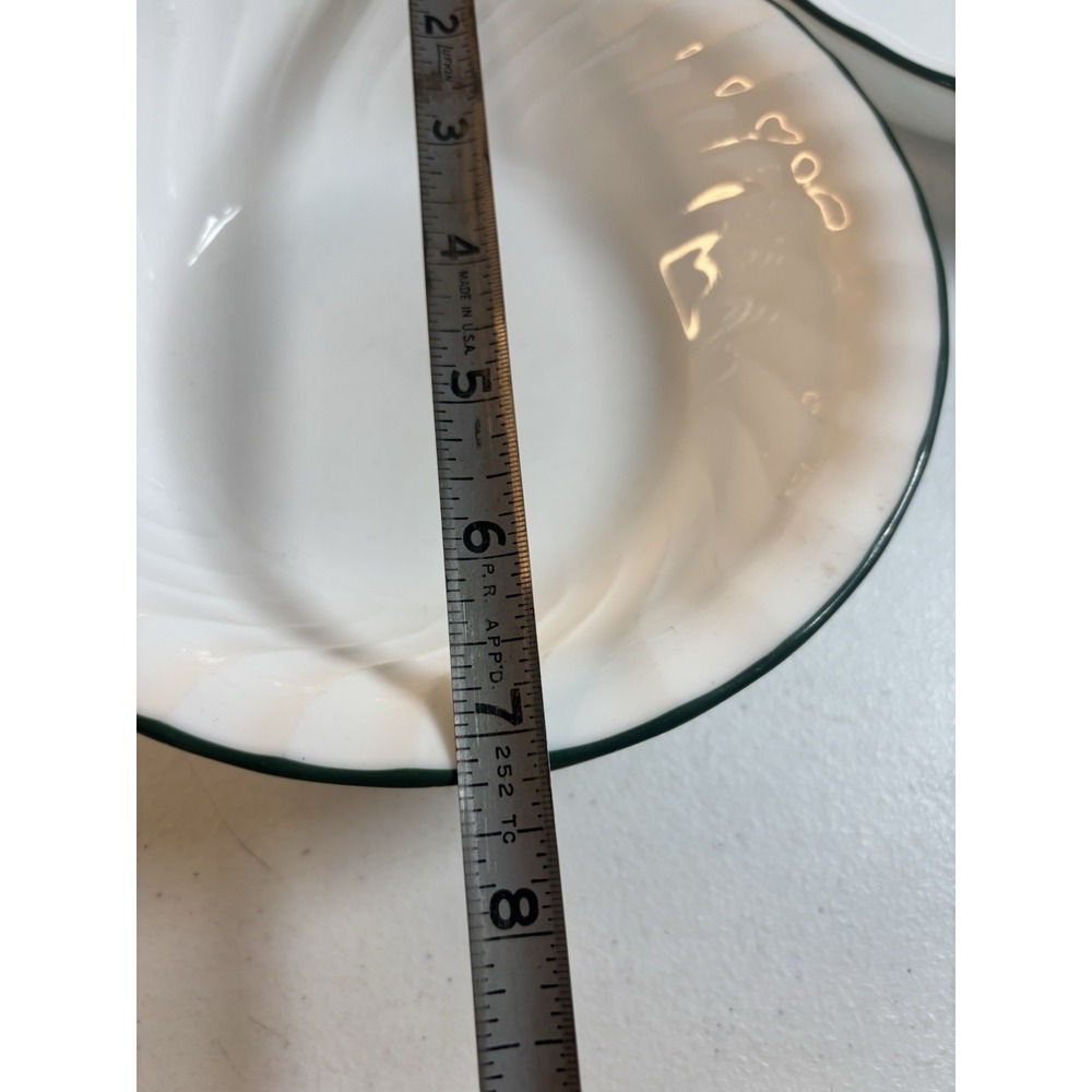 Corelle Callaway Ivy Swirl Green Rim Cereal/Soup Bowl 7.25" Set Of 4 - Picture 3 of 9